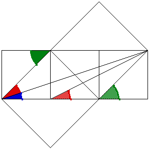 اثبات تصویری 45 = (arctan(1/2) + arctan(1/3