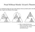 اثبات تصویری - مجموع فواصل هر نقطه درون مثلث متساوی الاضاع از اضلاع برابر ارتفاع مثلث است