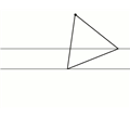 با ثابت نگه داشتن یک راس و حرکت راس دیگر یک مثلث متساوی الاضلاع روی یک خط، راس سوم روی یک خط حرکت می‌کند