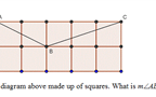  این شکل با اتصال مربع‌ها درست شده است. اندازه زاویه ABC> چقدر است؟
