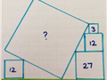 همه شکل‌ها مربع هستند. مساحت مربع وسطی چقدر است؟