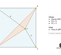 مساحت مثلث BPD که درون مربع قرار گرفته چقدر است؟