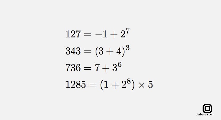 فقط برخی از اعداد را میتوان با ترکیب ارقامشان و عملگرهای حسابی بازسازی کرد
