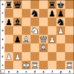 سفید در ۲ حرکت مات می‌کند. از بازی Bruzon vs Thomas Willemze, Marina d'Or, 1998