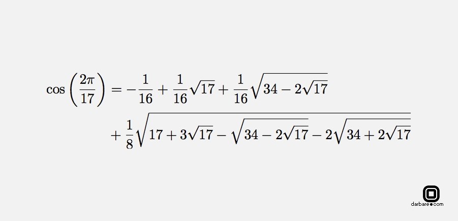 این برابری را گاوس در ۲۱ سالگی کشف کرد