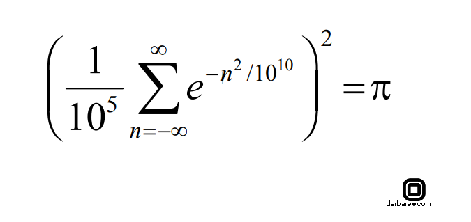 یک برابری نادرست که عدد پی را تا چهل و دو میلیارد رقم بعد از اعشار بدرستی بدست می‌دهد